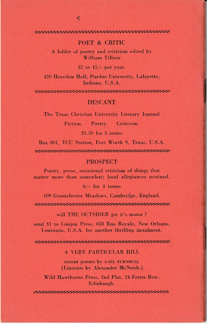 Satis Entire Run, Plus Bonus Chapbook: Satis 5 Includes First Critical Study on Charles Bukowski (1962)