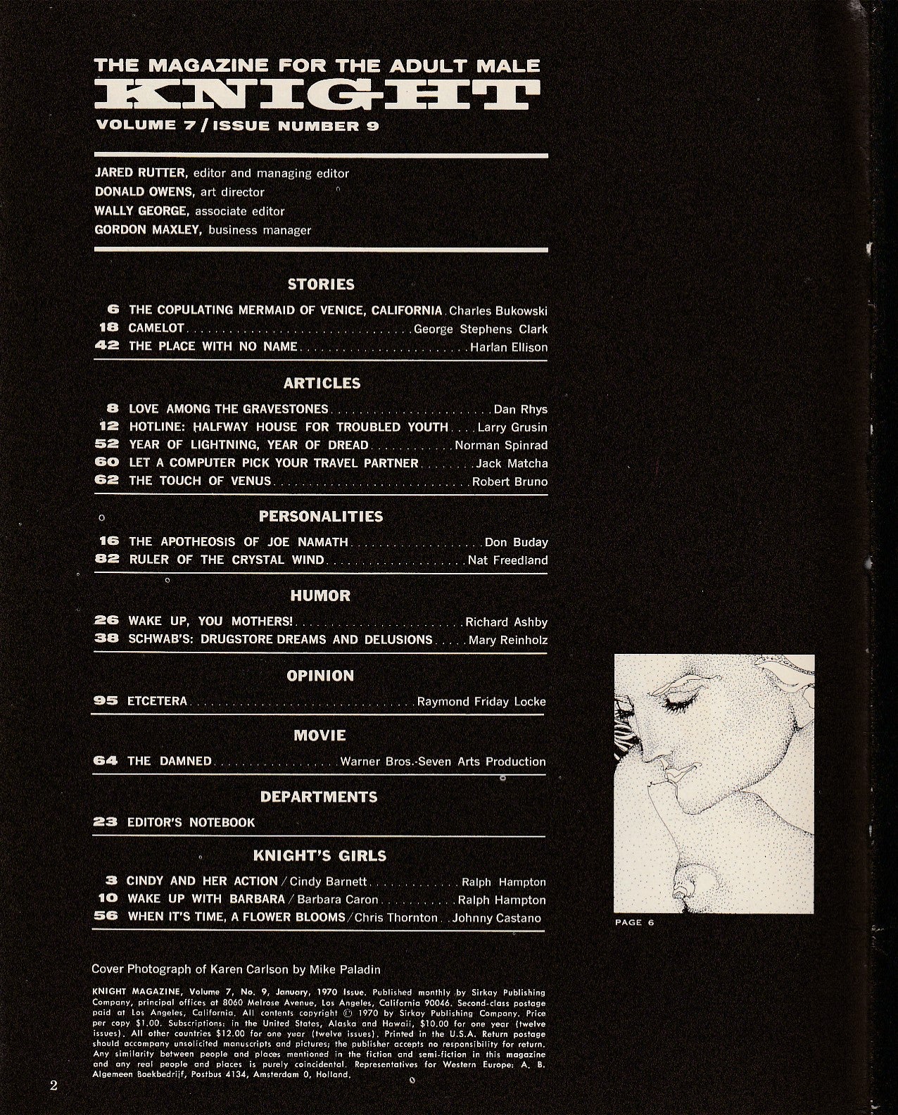 Knight Jnauary 1970 -- First Appearance: Copulating Mermaid of Venice Beach, California by Charles Bukowski (1970)