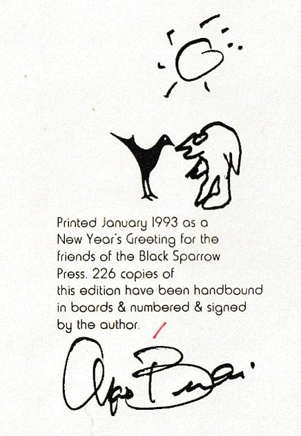 1993 New Years Greeting – Signed with Drawing by Charles Bukowski #1/226