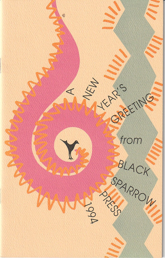 1994 Black Sparrow New Years Greeting with Envelope: Five Charles Bukowski Poems