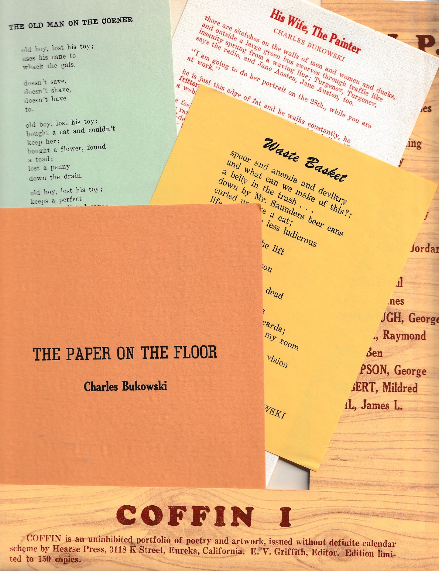 Coffin 1 – Signed Letter and Portfilio Featuring Charles Bukowski’s First Standalone Work
