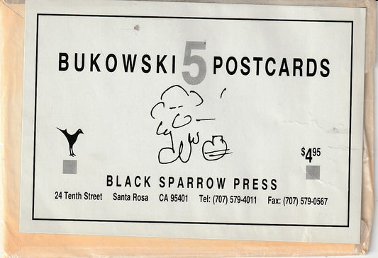 Bukowski 5 Postcards (First Edition) with Photographs by Joan Gannij