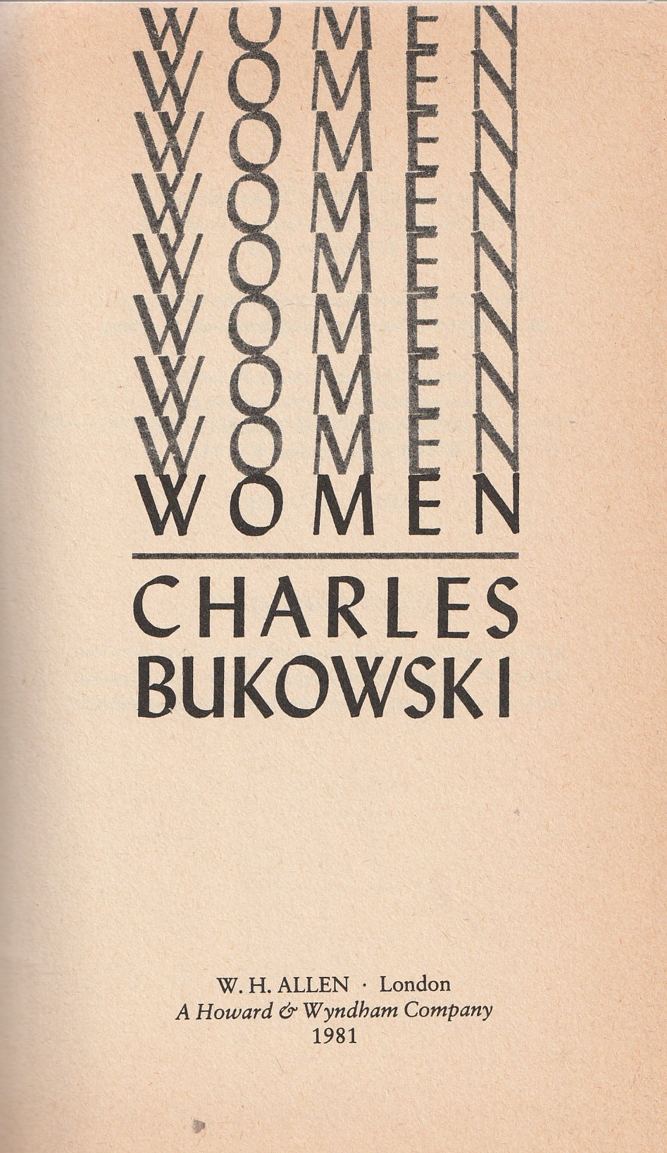 Women: Hardcover First UK Edition by Charles Bukowski