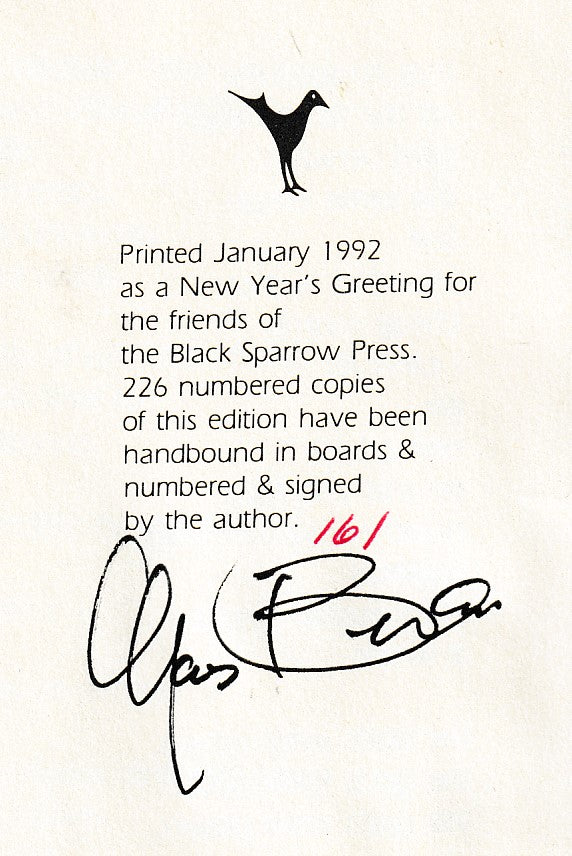 Now: 1992 New Years Greeting (#161/226) Signed by Charles Bukowski