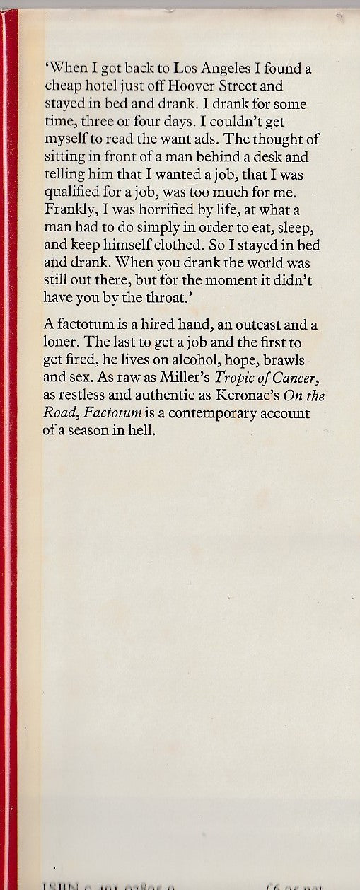 Factotum: Hardcover, First UK Edition by Charles Bukowski