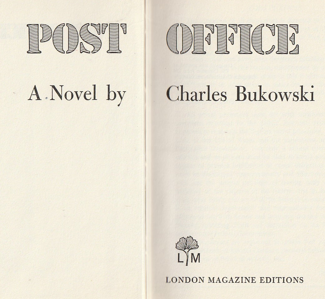 Post Office: First UK Edition Hardcover by Charles Bukowski
