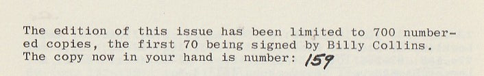 Wormwood Review 108 #159/700 — 2 Poems. One Uncollected by Charles Bukowski