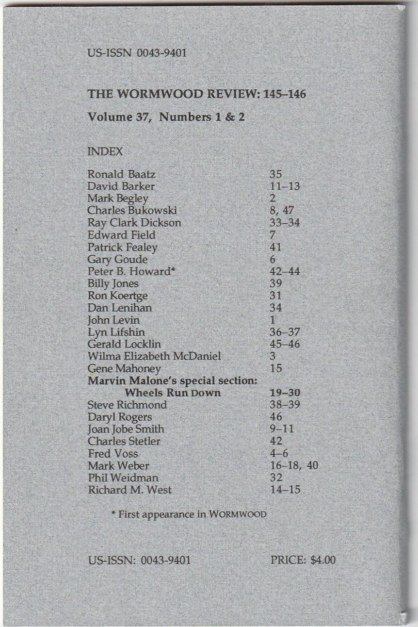 Full Charles Bukowski Run of Wormwood Review: 97 Issues, 410 Poems