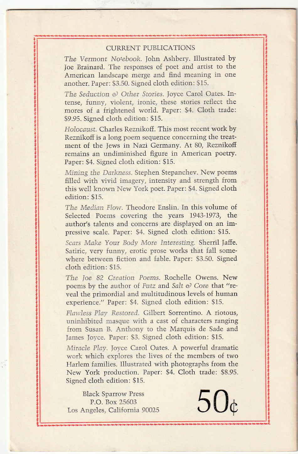 Sparrow Magazine 30: Signed by Charles Bukowski (1975)