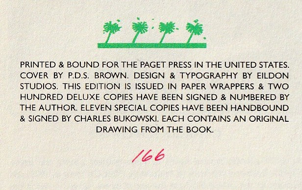 The Day It Snowed In L.A (#166/200): Signed by Charles Bukowski