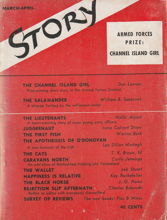 Story Magazine March-April 1944: The First Literary Appearance by Charles Bukowski