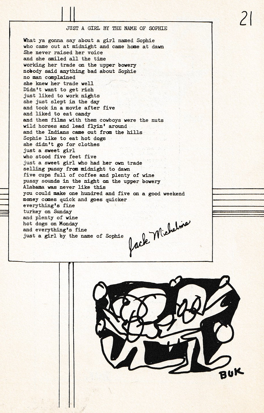 Laugh Literary And Man The Humping Guns No. 1 – Two Poems, One Uncollected by Charles Bukowski.