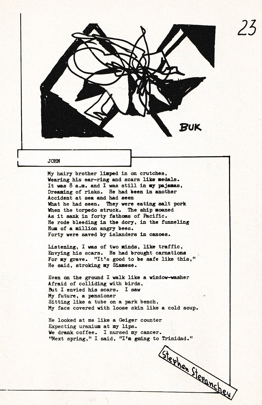 Laugh Literary And Man The Humping Guns No. 1 – Two Poems, One Uncollected by Charles Bukowski.