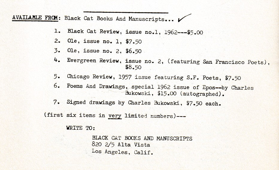 Laugh Literary And Man The Humping Guns No. 1 – Two Poems, One Uncollected by Charles Bukowski.