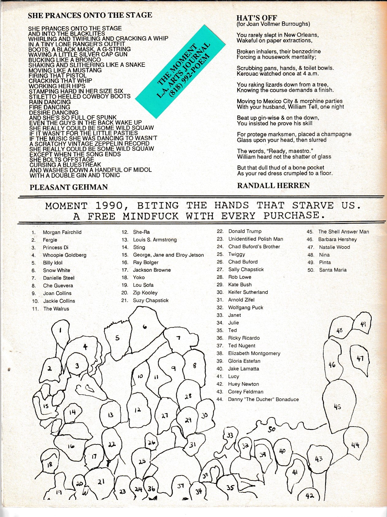 The Moment 12 – Drawing and First Appearance Poem by Charles Bukowski