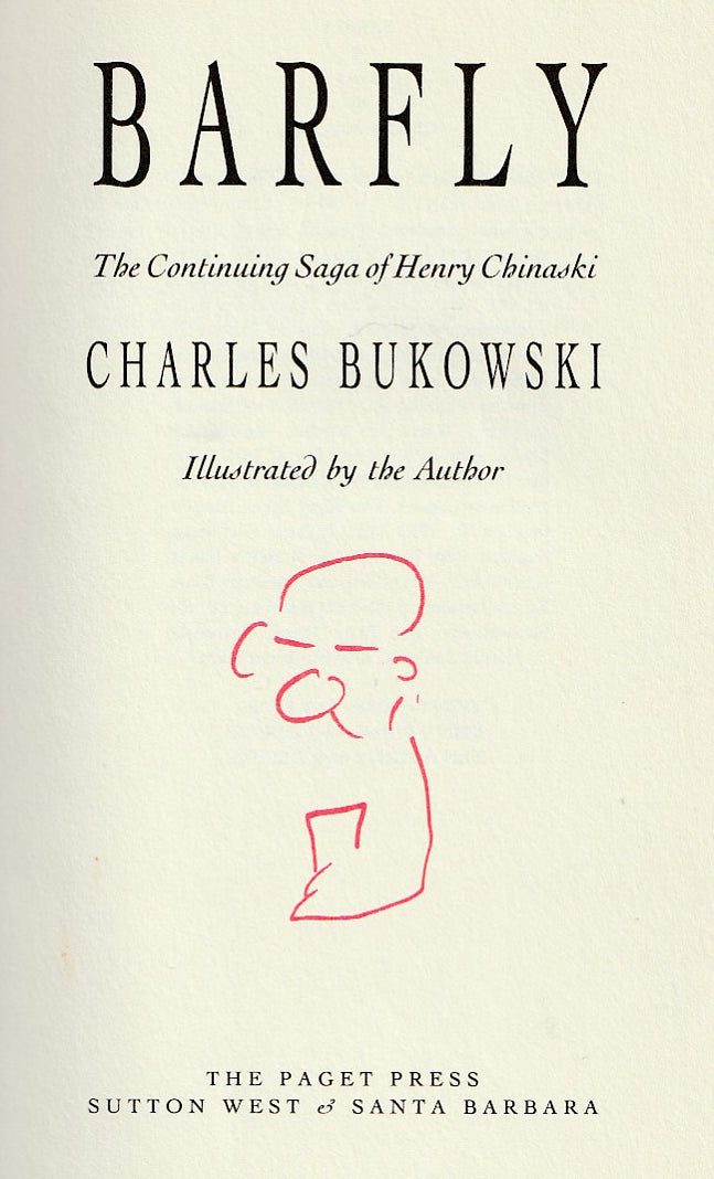 Barfly (Paget Press): Signed by Charles Bukowski (1984)