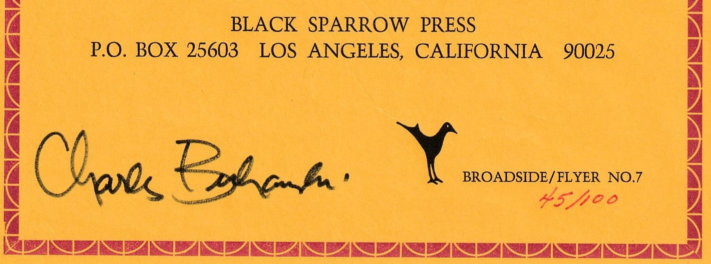 Factotum Announcement: #45/100 Signed by Charles Bukowski