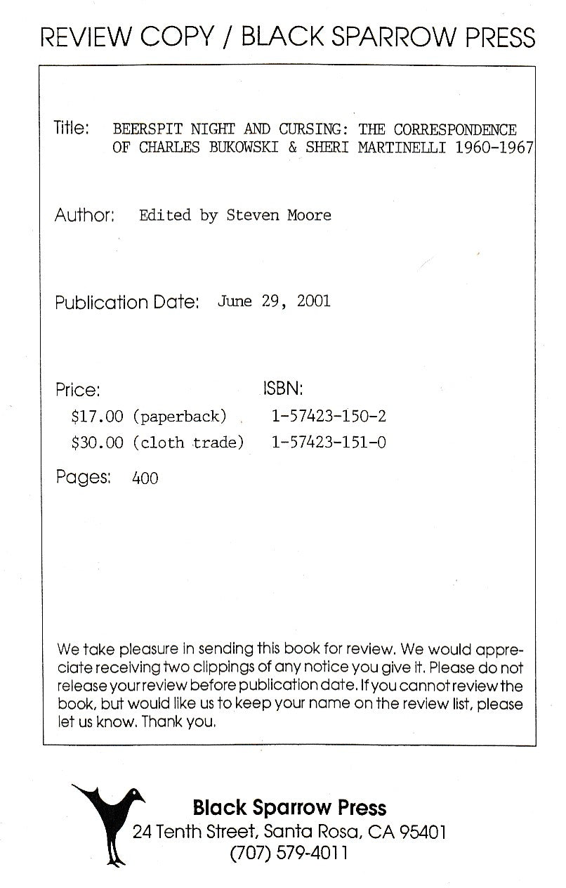 Beerspit Night and Cursing: Advanced Review Copy