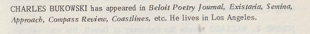 The Galley Sail Review, Vol. 1, No. 4 -- First Appearance of The Twins by Charles Bukowski (1959)