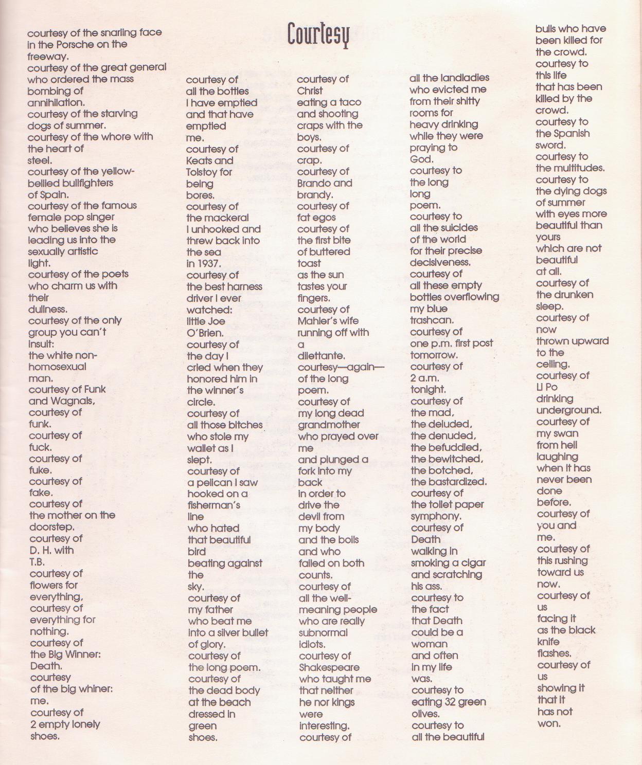 The New Censorship April 1992: Six Uncollected, 11 First Appearance Charles Bukowski Poems (20 Total): Entire Issue Devoted to Charles Bukowski
