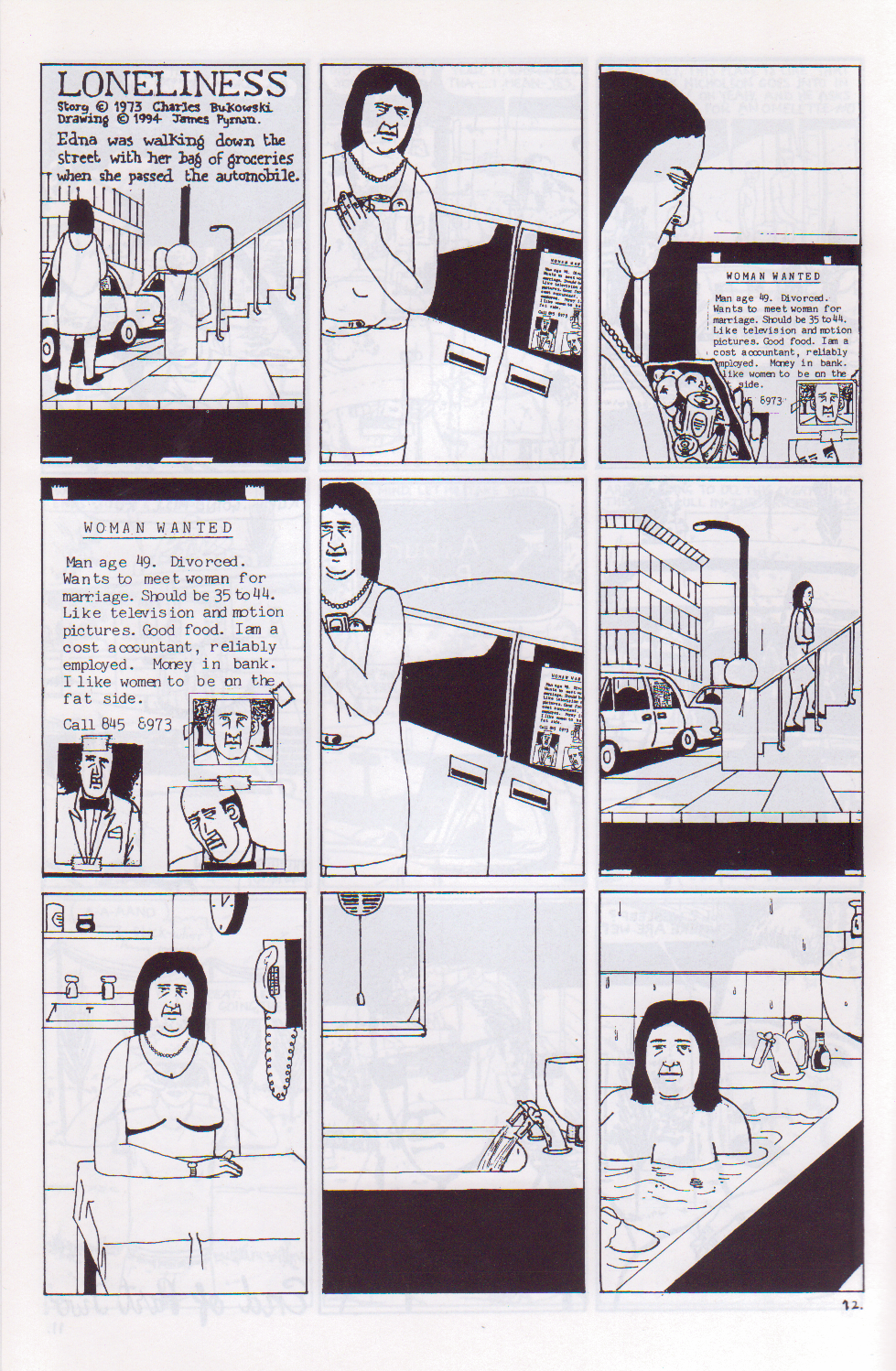 Nine Panel Grid No. 2 -- Rare 12-page Comic Featuring Classic Bukowski Short Story