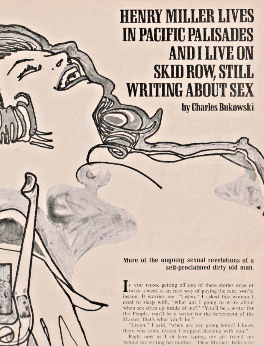 Knight Octorber 1972 -- First Appearance of Charles Bukowski: Henry Miller Lives In Pacific Palisades And I Live On Skid Row, Still Writing About Sex (1972)