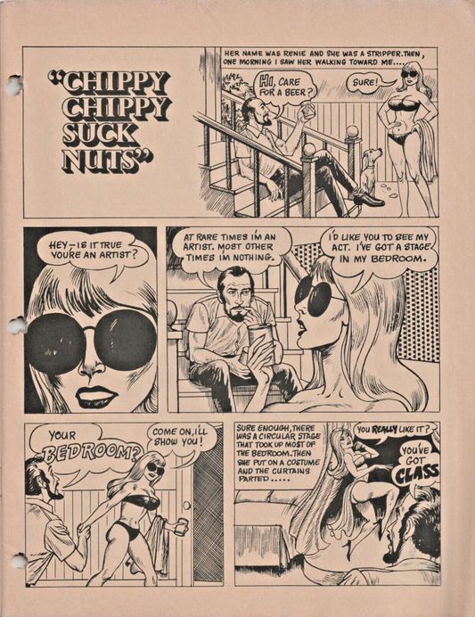Fling January 1971 -- Illustrated Short Story by Charles Bukowski: Chippy Chippy Suck Nuts (1971)