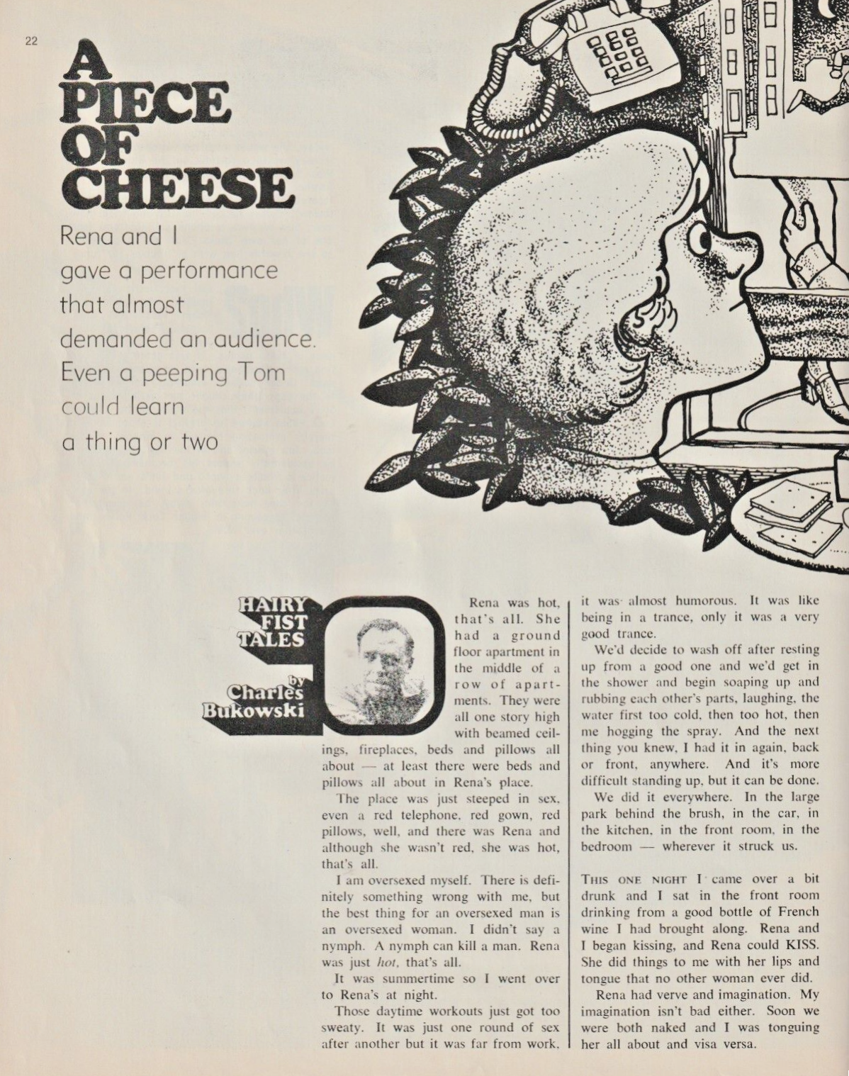 Fling March 1972 -- First Appearance of Short Story by Charles Bukowski: A Piece Of Cheese (1972)