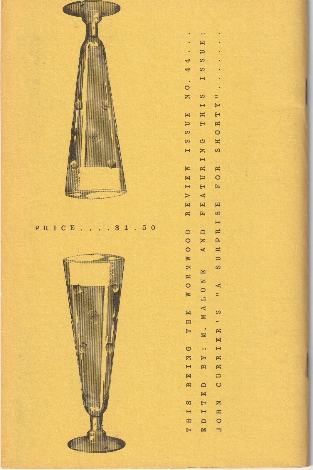 Wormwood Review 44 #102/700 – Three Uncollected Charles Bukowski poems (1971)