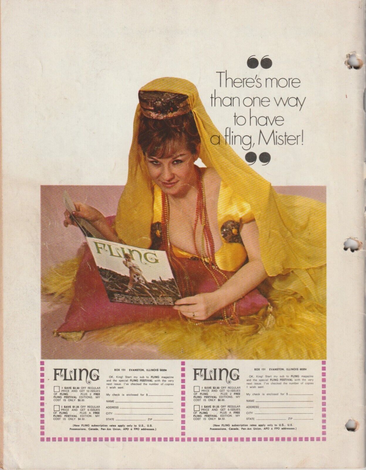 Fling January 1971 -- Illustrated Short Story by Charles Bukowski: Chippy Chippy Suck Nuts (1971)