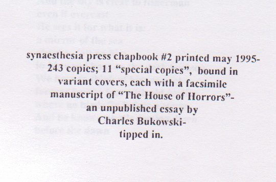 Limited Edition (186/243) Charles Bukowski Drawings and Essay