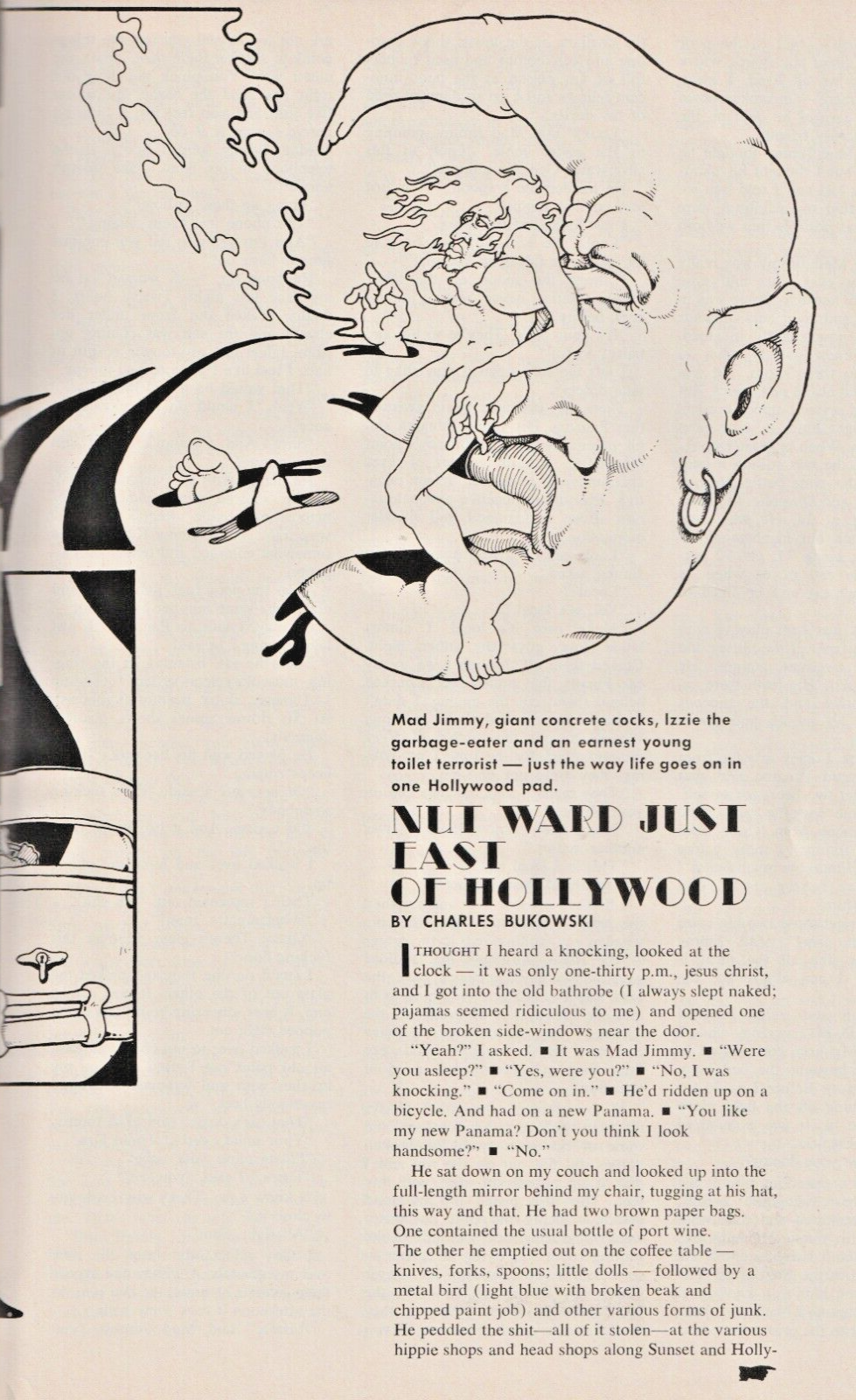 Knight September 1970 -- First Appearance Short Story by Charles Bukowski: Nut Ward Just East of Hollywood (1970)