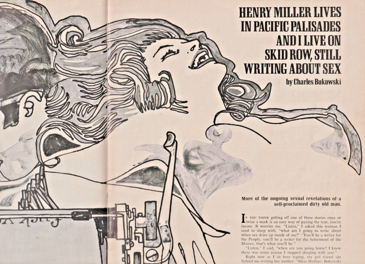 Knight Octorber 1972 -- First Appearance of Charles Bukowski: Henry Miller Lives In Pacific Palisades And I Live On Skid Row, Still Writing About Sex (1972)
