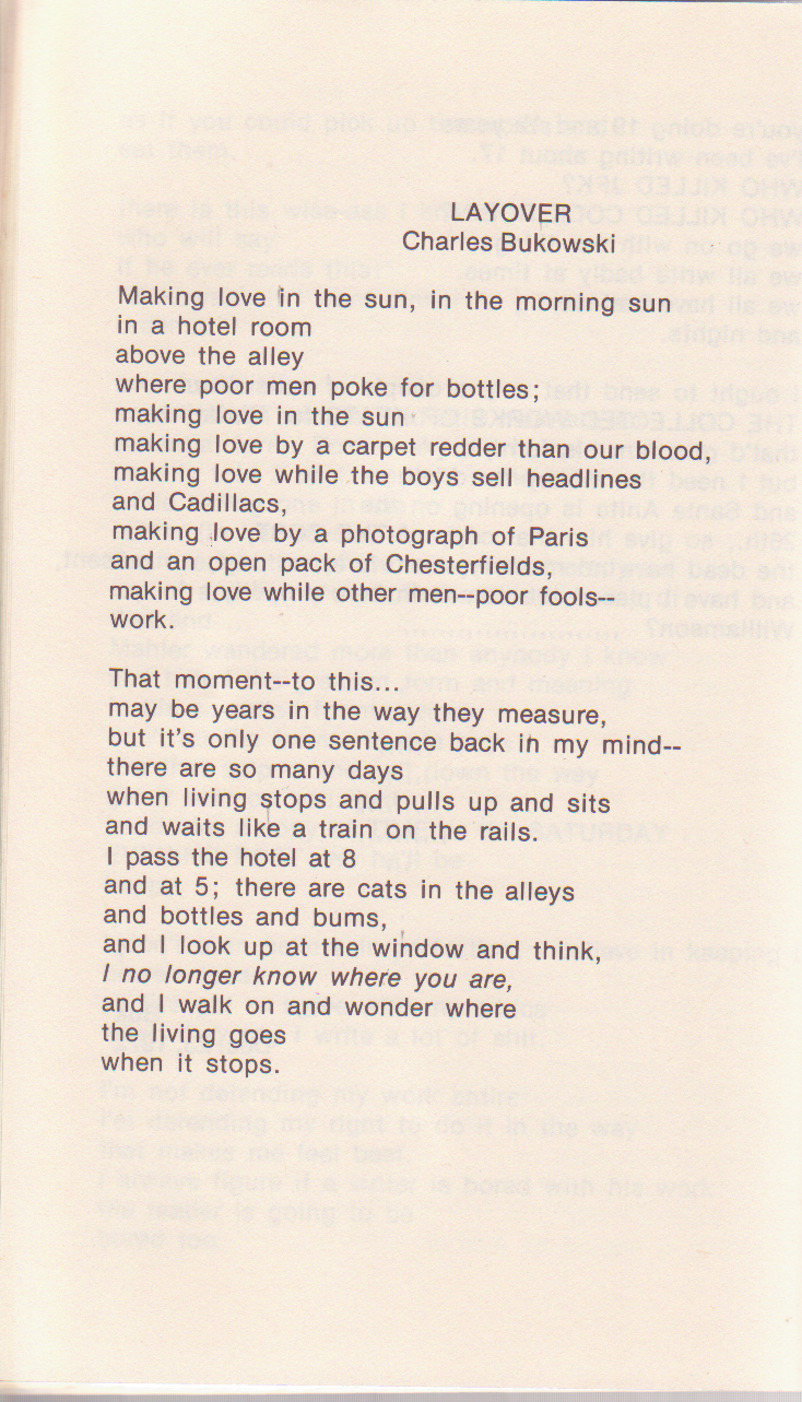 Special Bukowski Issue: Inscribed by Bukowski to Liza Williams