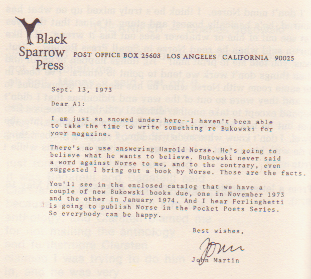 Special Bukowski Issue: Inscribed by Bukowski to Liza Williams