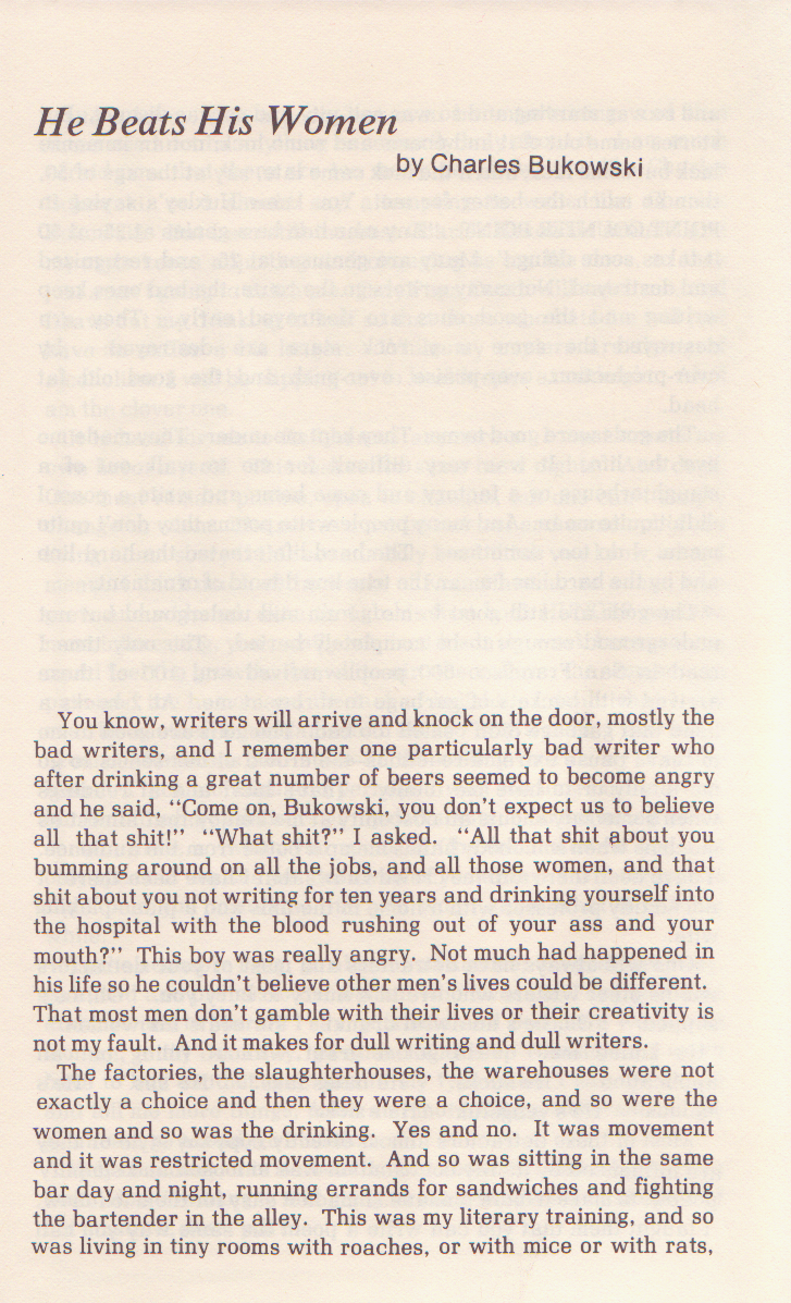 Special Bukowski Issue: Inscribed by Bukowski to Liza Williams