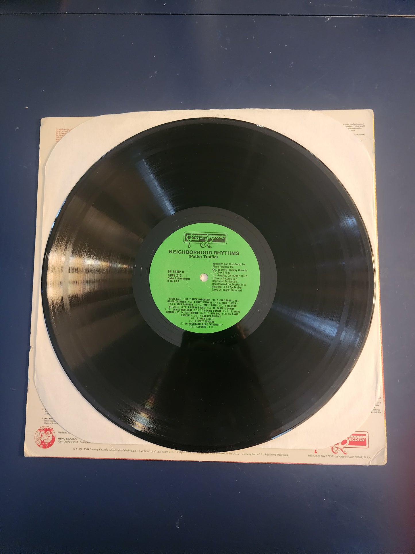 Neighborhood Rhythms Vinyl LP with “I Don't Need A Cleopatra” read by Charles Bukowski