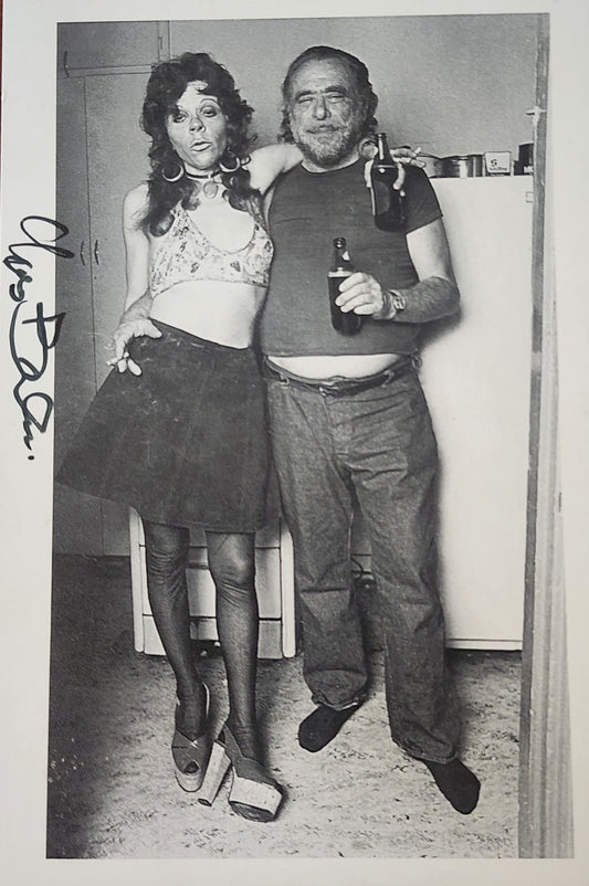 Signed Post Card of Featuring Bukowski and Georgia Hubbard -- Signed by Charles Bukowski