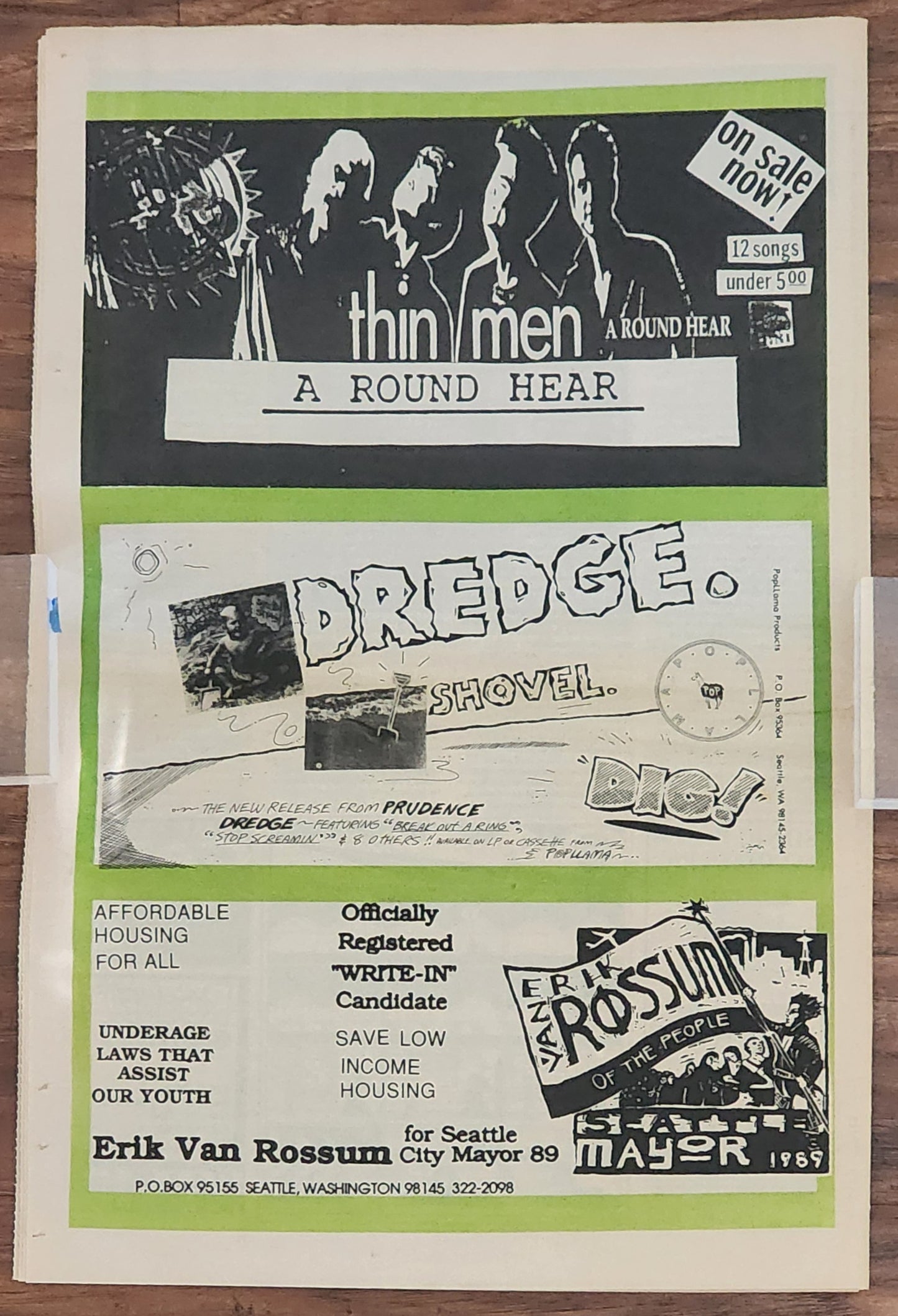 Northwest Extra! November 1989 – First Appearance Bukowski Poem, Hunter S. Thompson Column