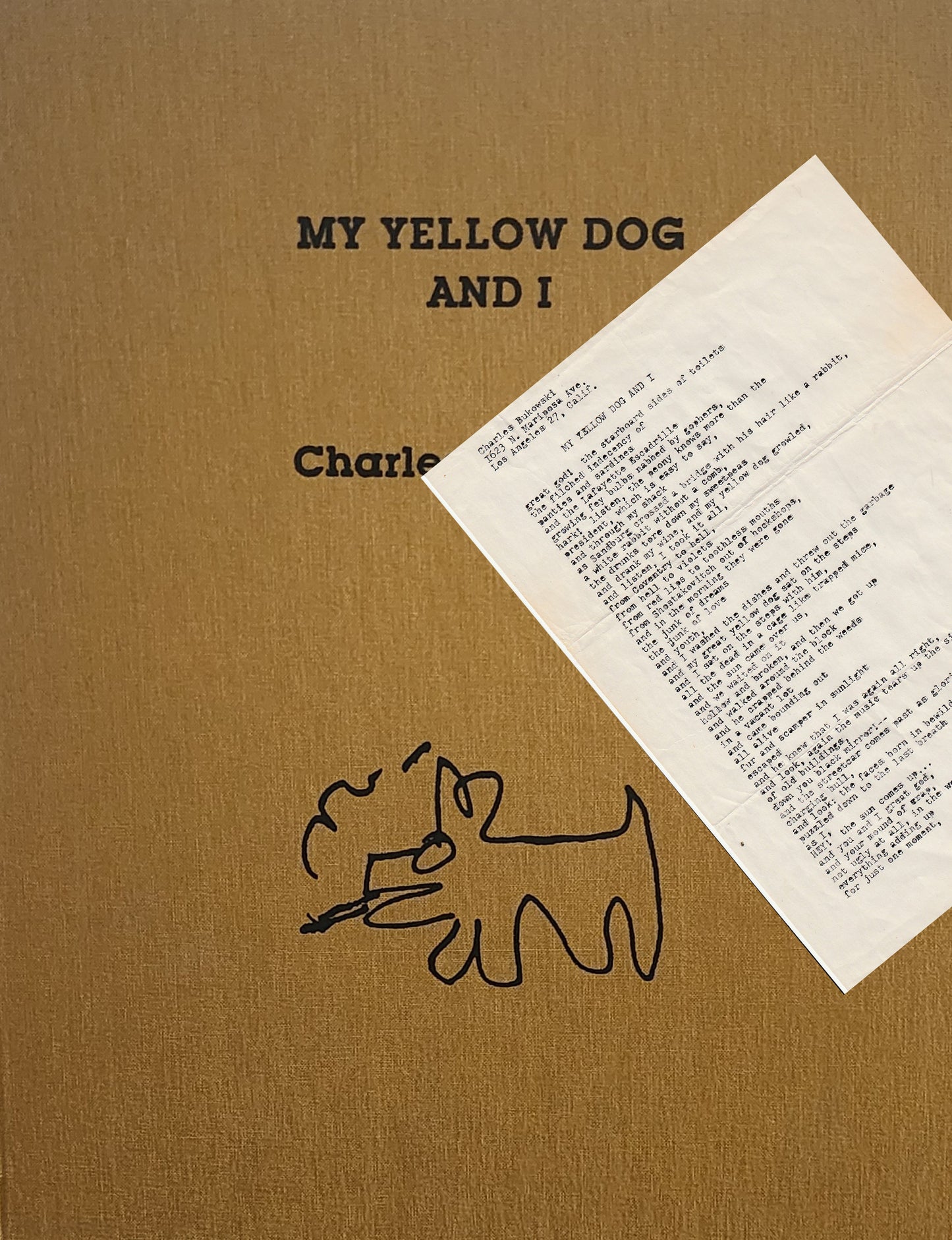 Original Typescript From 1960: My Yellow Dog and I by Charles Bukowski