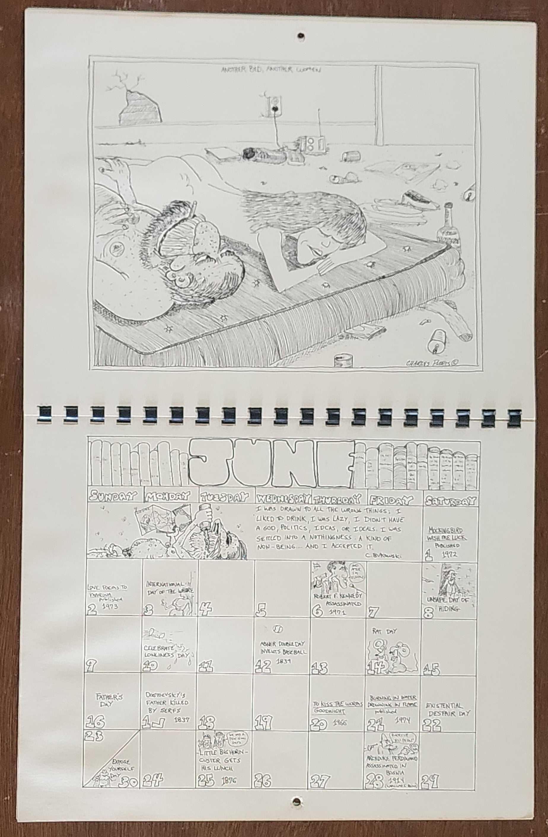 The Official Charles Bukowski 1985 “Calender”: Signed by Charles