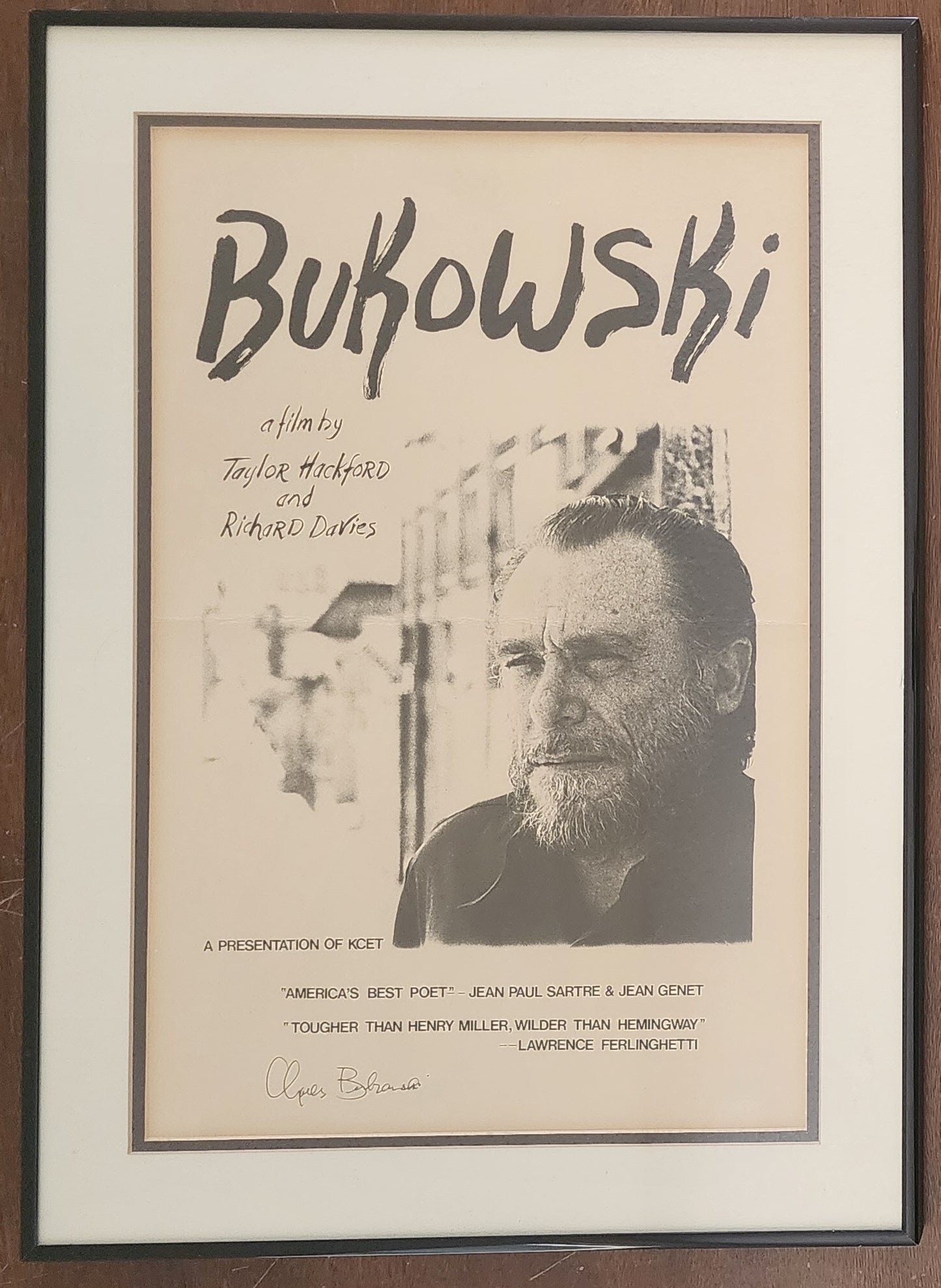 Promotional Poster for Film “Bukowski" -- Signed by Charles Bukowski (1973)