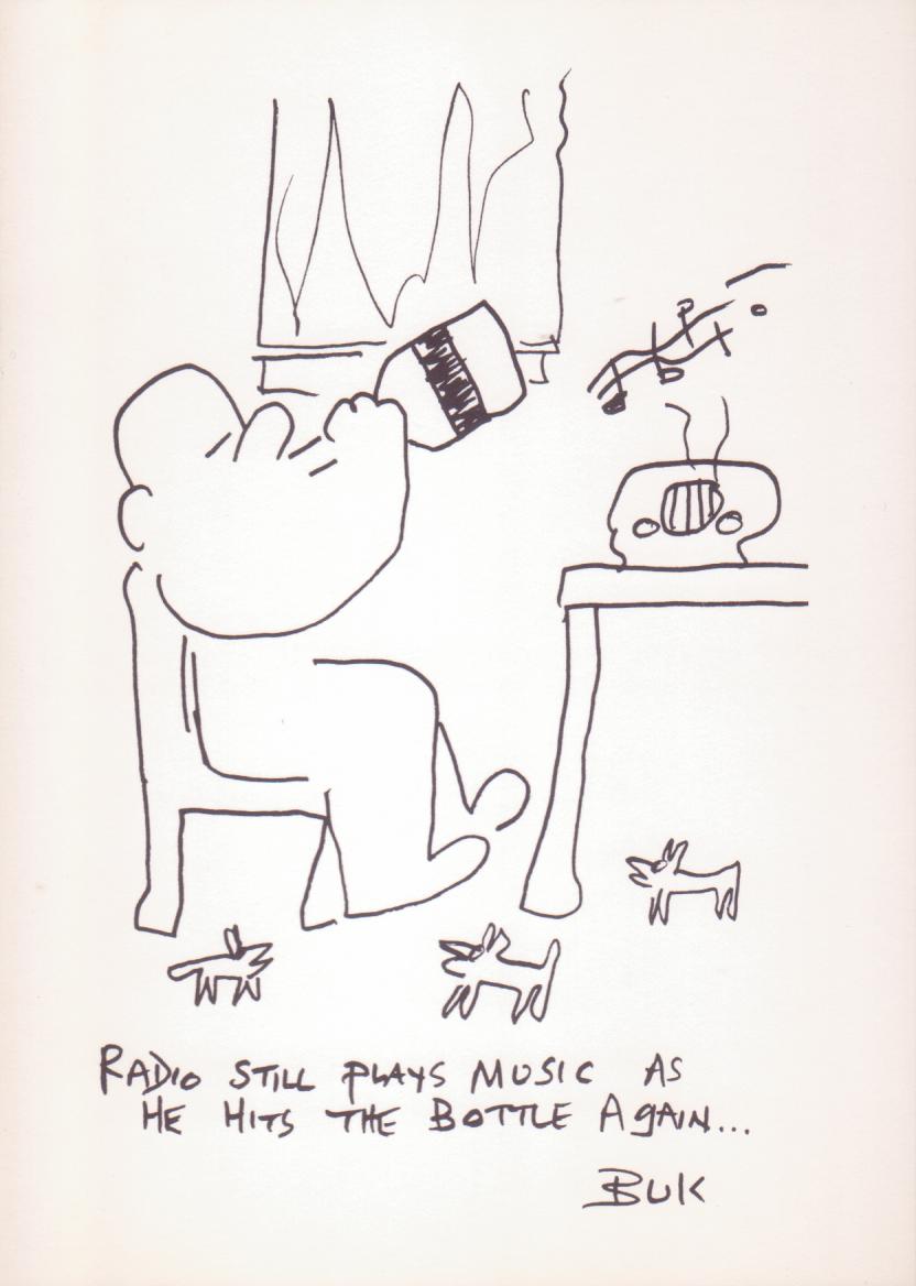 Bukowski 5 Postcards (First Edition): Charles Bukowski Drawing and Photos