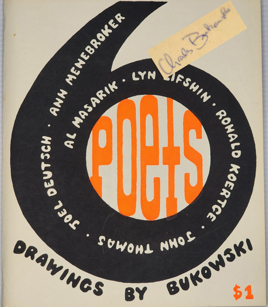 6 Poets Signed By Charles Bukowski: Six Drawings of Six Poets (First Edition)