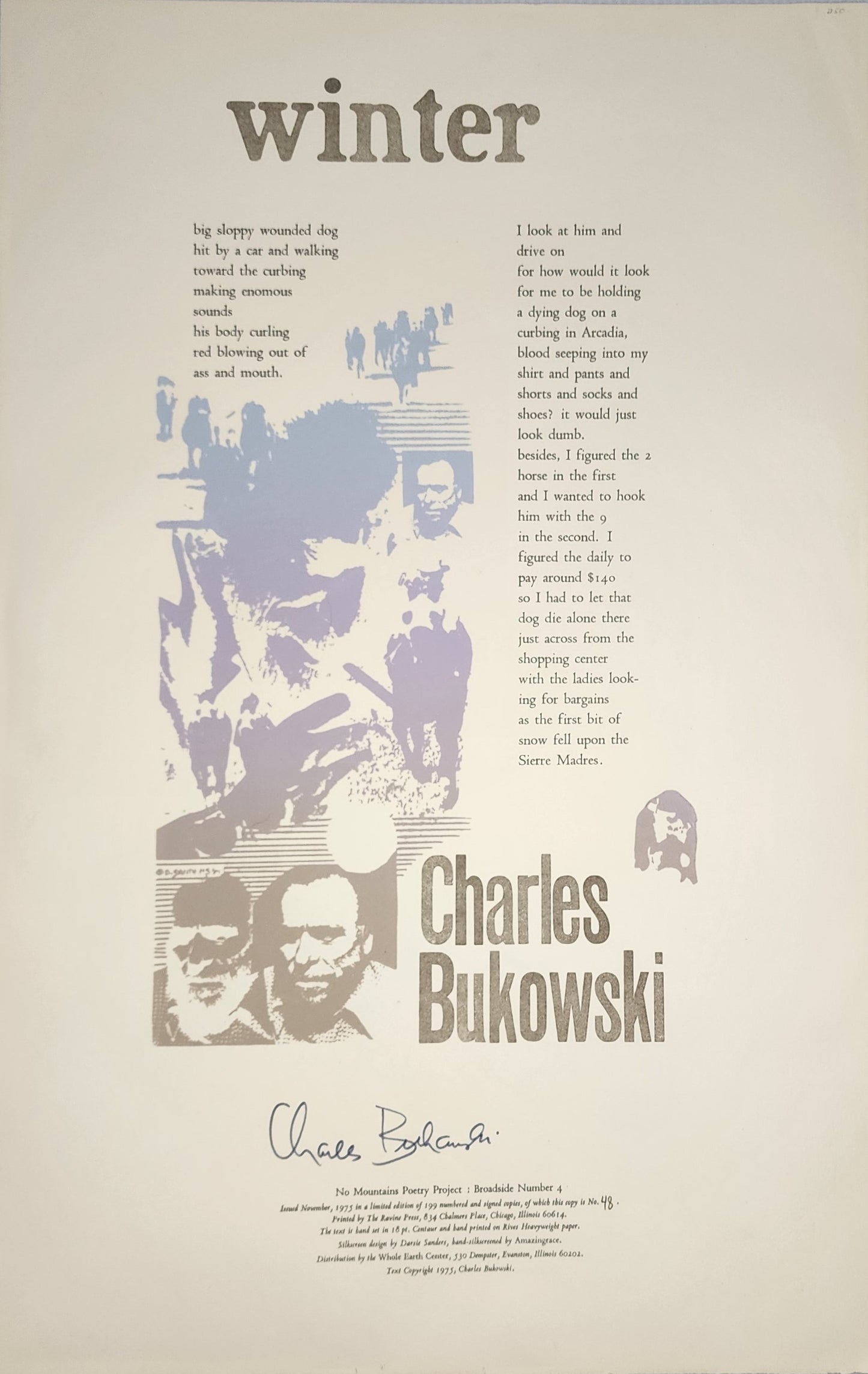 Winter -- Signed by Charles Bukowski (#48/199)