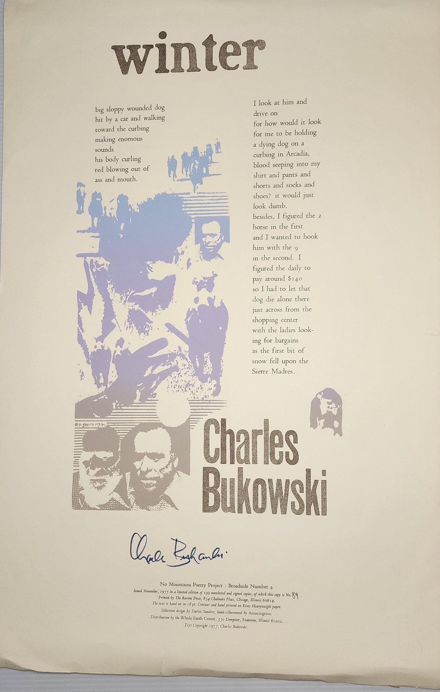 Winter -- Signed by Charles Bukowski (#99/199)