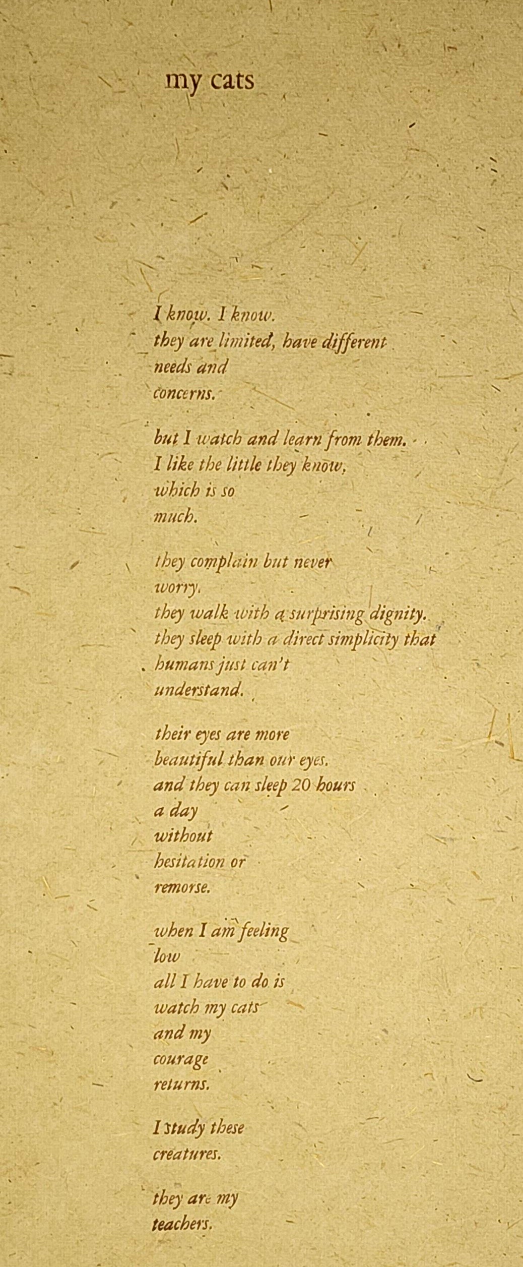 My Cats Broadside (1/500) -- Verdant Press 2003