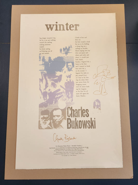 Winter -- Signed with Drawing by Charles Bukowski (#186/199)