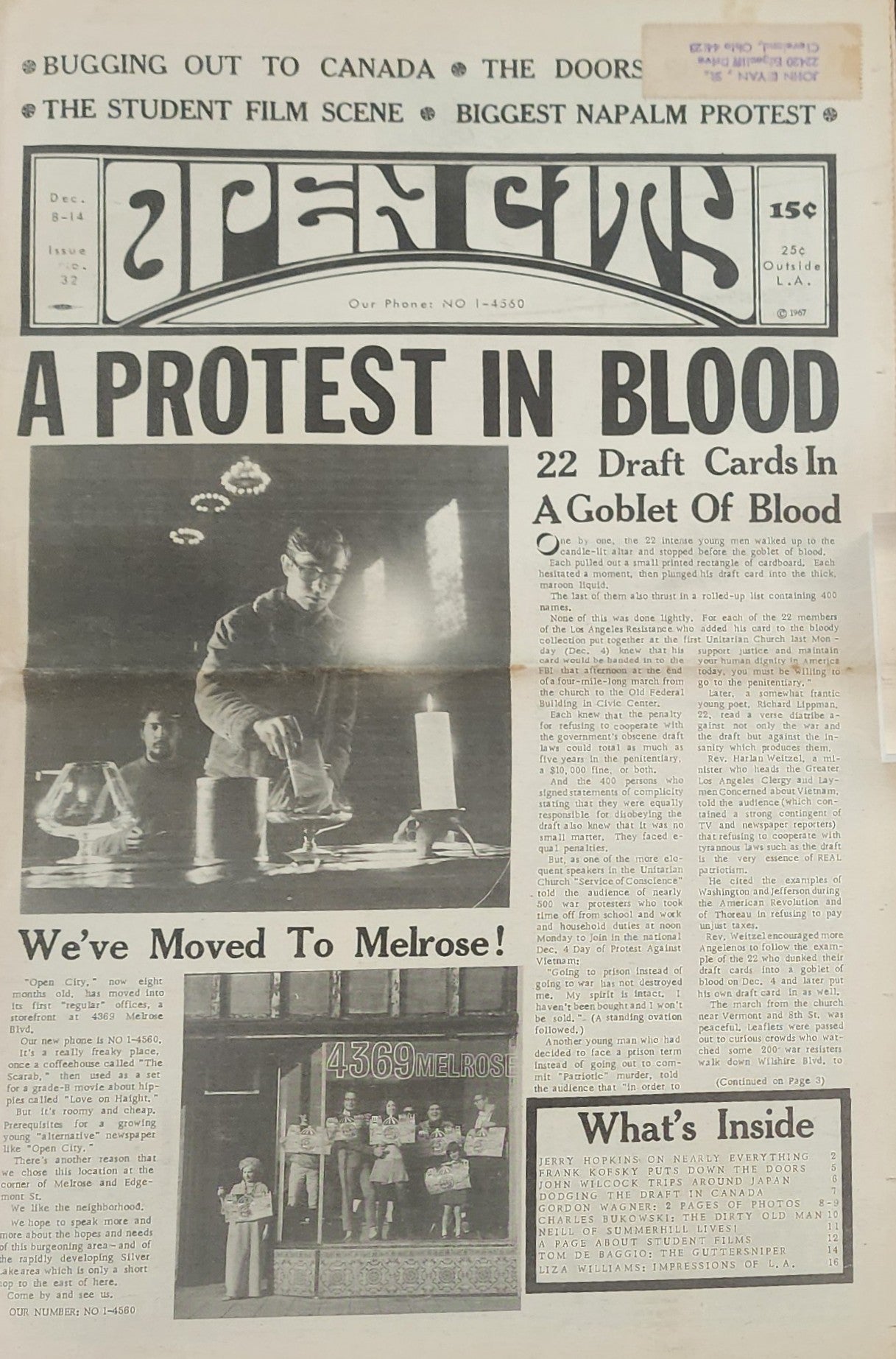 OPEN CITY No. 32, Dec. 8–14, 1967 — Bukowski on LeRoi Jones, Radio Free Oz at the Magic Mushroom