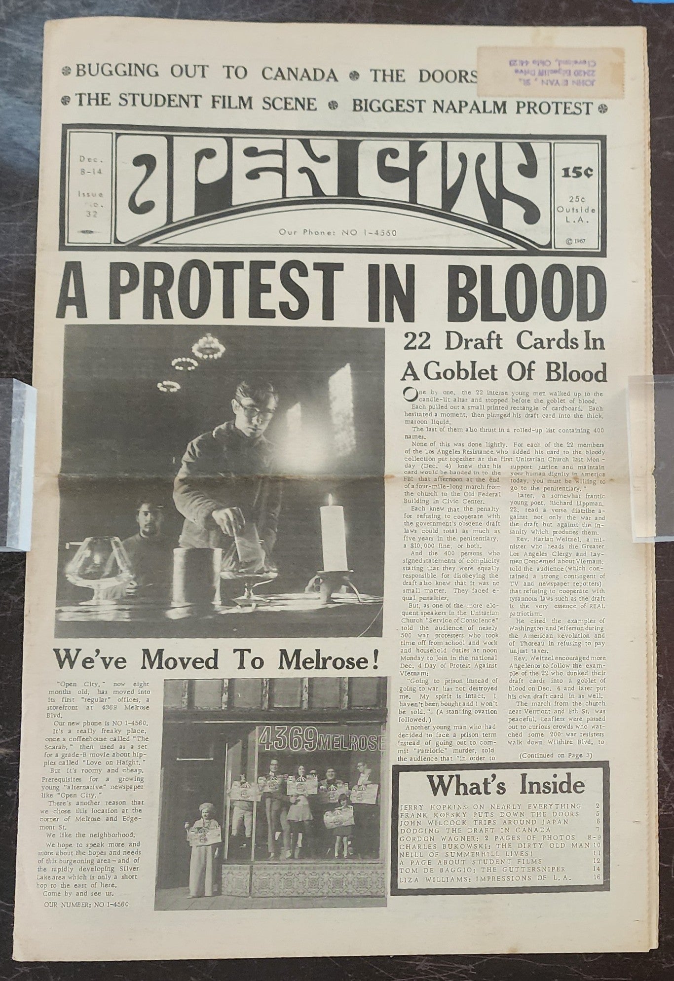 OPEN CITY No. 32, Dec. 8–14, 1967 — Bukowski on LeRoi Jones, Radio Free Oz at the Magic Mushroom